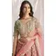 Pink Tissue Sequins Work Wedding Wear Lehenga Choli - 10892196871