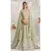 Lime Green Poly Chiffon Sequins Work Wedding Wear Plus Size Lehenga Choli - 10892196873