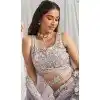 Mauve Poly Chiffon Sequins Work Wedding Wear Plus Size Lehenga Choli - 10892196874