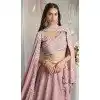 Pink Poly Chiffon Sequins Work Wedding Wear Plus Size Lehenga Choli - 10892196875