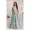 Sea Green Poly Chiffon Sequins Work Wedding Wear Lehenga Choli - 10892196876
