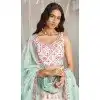 Cream Organza Sequins Work Wedding Wear Plus Size Lehenga Choli - 10892196877