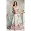 Cream Organza Sequins Work Wedding Wear Plus Size Lehenga Choli - 10892196877