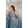 Teal Blue Organza Sequins Work Wedding Wear Plus Size Lehenga Choli - 10892196878