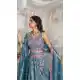 Teal Blue Organza Sequins Work Wedding Wear Lehenga Choli - 10892196878