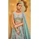 Sea Green Organza Sequins Work Wedding Wear Lehenga Choli - 10892196880