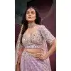 Mauve Net Embroidery Work Wedding Wear Plus Size Lehenga Choli - 10892196881
