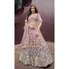 Mauve Net Embroidery Work Wedding Wear Plus Size Lehenga Choli - 10892196881