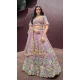 Mauve Net Embroidery Work Wedding Wear Lehenga Choli - 10892196881