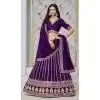 Purple Art Silk Embroidered Designer Wear Plus Size Lehenga Choli - 10941197335