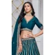 Teal Blue Art Silk Embroidered Designer Wear Lehenga Choli - 10941197336