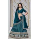 Teal Blue Art Silk Embroidered Designer Wear Lehenga Choli - 10941197336