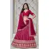 Rani Pink Art Silk Embroidered Designer Wear Plus Size Lehenga Choli - 10941197337