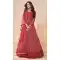 Georgette Embroidery Work Anarkali Salwar Suit In Red - 10943197346