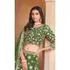 Green Organza Resham Work Traditional Wear Plus Size Lehenga Choli - 10946197359