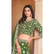 Green Organza Resham Work Traditional Wear Lehenga Choli - 10946197359