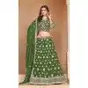 Green Organza Resham Work Traditional Wear Plus Size Lehenga Choli - 10946197359