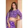 Purple Organza Resham Work Traditional Wear Plus Size Lehenga Choli - 10946197360