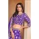 Purple Organza Resham Work Traditional Wear Lehenga Choli - 10946197360