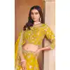 Yellow Organza Resham Work Traditional Wear Plus Size Lehenga Choli - 10946197361