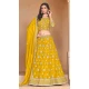 Yellow Organza Resham Work Traditional Wear Lehenga Choli - 10946197361
