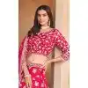 Rani Pink Organza Resham Work Traditional Wear Plus Size Lehenga Choli - 10946197362