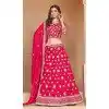 Rani Pink Organza Resham Work Traditional Wear Plus Size Lehenga Choli - 10946197362