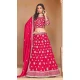 Rani Pink Organza Resham Work Traditional Wear Lehenga Choli - 10946197362