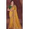 Mustard Organza Sequence Work Party Wear Saree - 10987197788