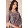 Satin Chiffon Resham Work Party Wear Plus Size Saree In Mauve Purple - 10988197794