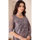 Satin Chiffon Resham Work Party Wear Saree In Mauve Purple - 10988197794