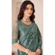 Satin Chiffon Resham Work Party Wear Saree In Mint Green - 10988197795