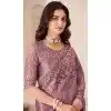 Satin Chiffon Resham Work Party Wear Plus Size Saree In Mauve Pink - 10988197798