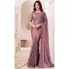 Satin Chiffon Resham Work Party Wear Plus Size Saree In Mauve Pink - 10988197798