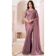 Satin Chiffon Resham Work Party Wear Saree In Mauve Pink - 10988197798