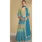 Blue Chinon Sequins Work Palazzo Salwar Suit - 10940197331