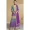 Purple Blue Chinon Sequins Work Palazzo Salwar Suit - 10940197332