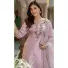 Silk Blend Embroidered Party Wear Plus Size Salwar Kameez In Purple - 10958197546