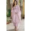 Silk Blend Embroidered Party Wear Plus Size Salwar Kameez In Purple - 10958197546