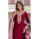 Maroon Rayon Embroidered Party Wear Salwar Suit - 10959197551