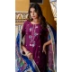 Roman Silk Embroidered Party Wear Salwar Suit In Purple - 10959197554