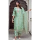 Silk Blend Embroidered Party Wear Salwar Suit In Pista Green - 10959197555