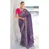 Georgette Bandhej Wedding Wear Plus Size Saree In Purple - 10972197658