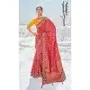 Red Georgette Bandhej Wedding Wear Plus Size Saree - 10972197660