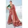 Georgette Bandhej Wedding Wear Plus Size Saree In Maroon - 10972197662