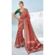 Georgette Bandhej Wedding Wear Saree In Maroon - 10972197662