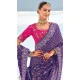 Purple Georgette Bandhej Wedding Wear Saree - 10972197663