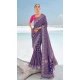 Purple Georgette Bandhej Wedding Wear Saree - 10972197663