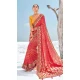 Georgette Embroidered Wedding Wear Saree In Red - 10972197665