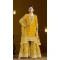 Chinon Sequins Work Pakistani Style Sharara Suit In Yellow - 10975197677